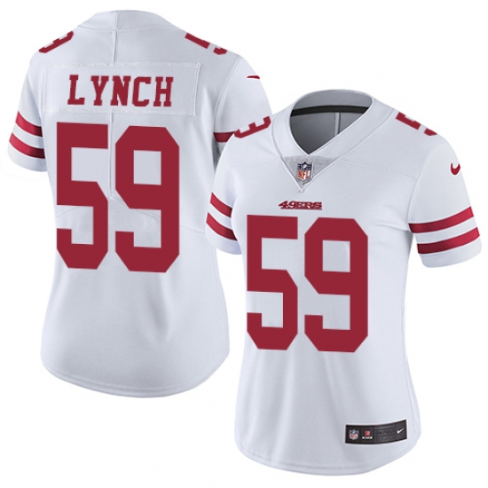 Women's Nike San Francisco 49ers #59 Aaron Lynch Elite White NFL Jersey - Ujersey