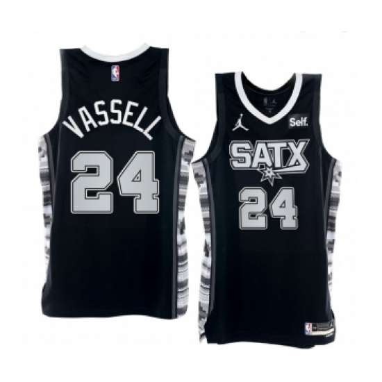 Men' San Antonio Spurs #24 Devin Vassell 2022-23 Black Stitched Jersey - Ujersey