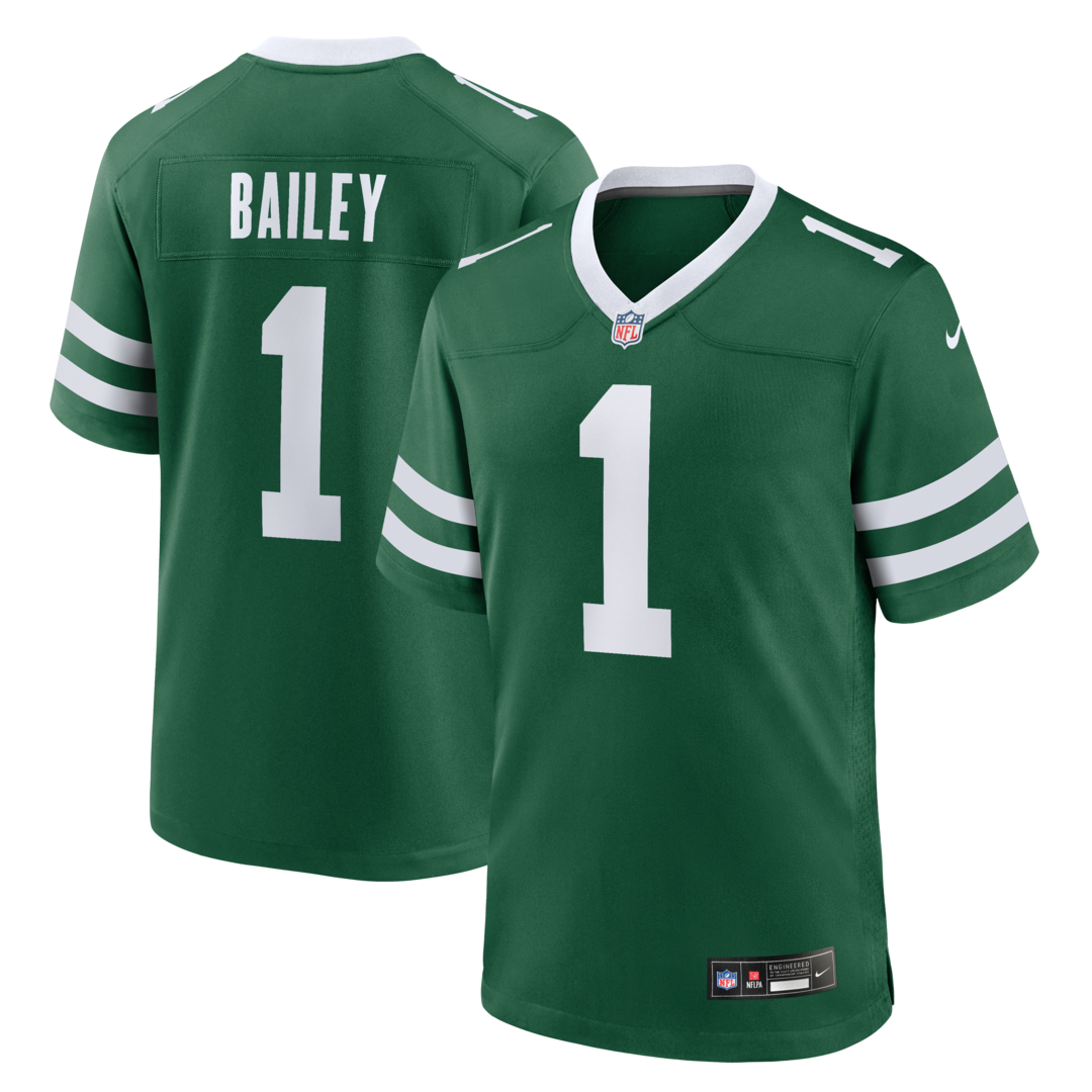 Men's New York Jets Nike David Bailey Legacy Green 2026 NFL Draft First Round Pick No. 2 Team Game Jersey - U-jersey
