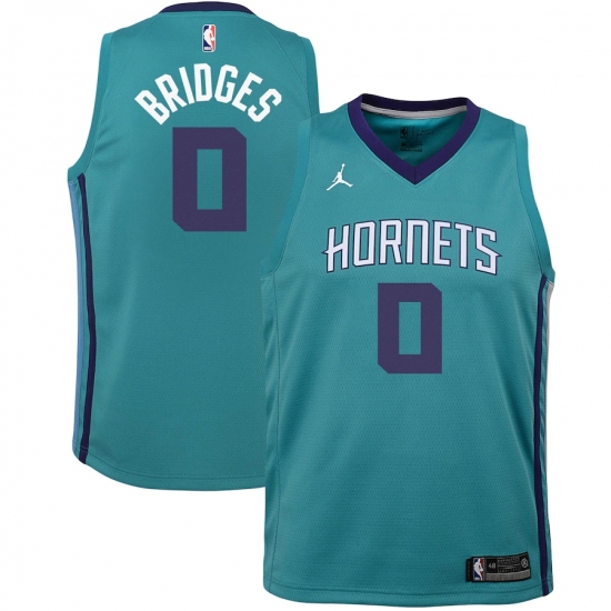 Youth Charlotte Hornets #0 Miles Bridges Jordan Brand Teal 2020-21 Swingman Jersey - Ujersey