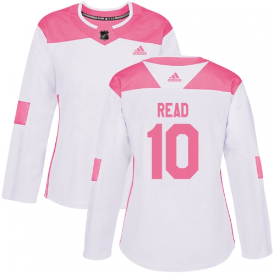 Women's Adidas Minnesota Wild #10 Matt Read Authentic White Pink Fashion NHL Jersey - Ujersey