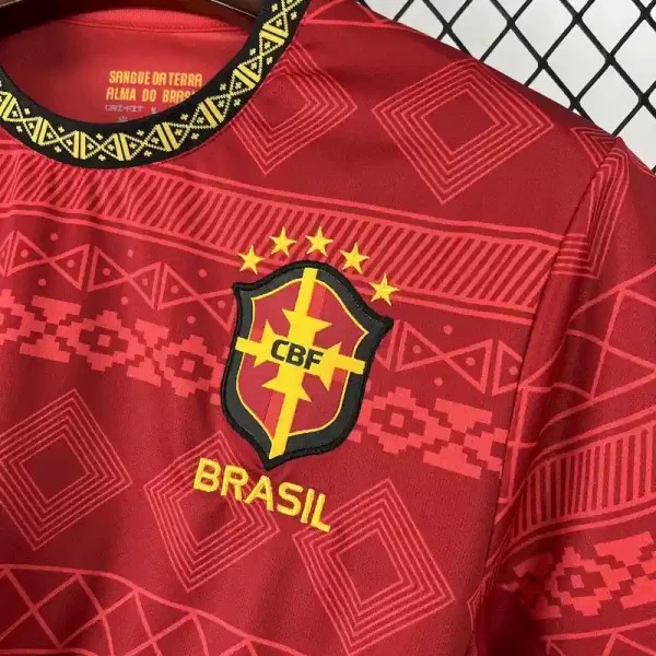 Brazil Soccer Jersey Red Special Edition Custom Shirt 2025 - ujerseystore