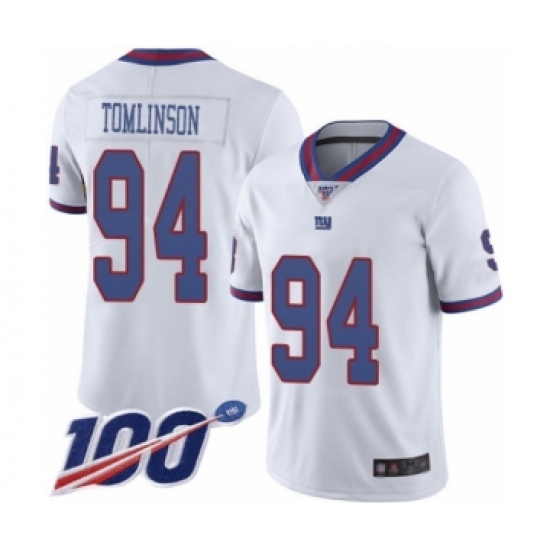 Men's New York Giants #94 Dalvin Tomlinson Limited White Rush Vapor Untouchable 100th Season Football Jersey - Ujersey