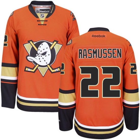 Youth Reebok Anaheim Ducks #22 Dennis Rasmussen Authentic Orange Third NHL Jersey - Ujersey