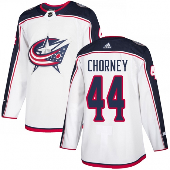 Youth Adidas Columbus Blue Jackets #44 Taylor Chorney Authentic White Away NHL Jersey - Ujersey