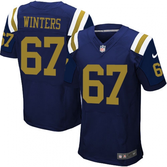Men's Nike New York Jets #67 Brian Winters Elite Navy Blue Alternate NFL Jersey - Ujersey