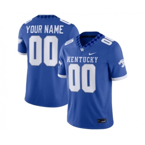 Mens Kentucky Wildcats CUSTOM ROYAL Nike NCAA COLLEGE FOOTBALL Stitched JERSEY - Ujersey