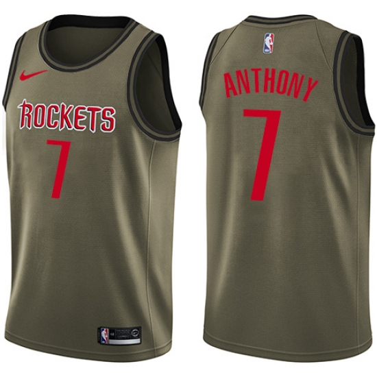 Youth Nike Houston Rockets #7 Carmelo Anthony Swingman Green Salute to Service NBA Jersey - Ujersey
