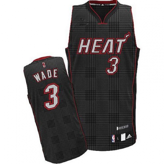 Men's Adidas Miami Heat #3 Dwyane Wade Authentic Black Rhythm Fashion NBA Jersey - Ujersey