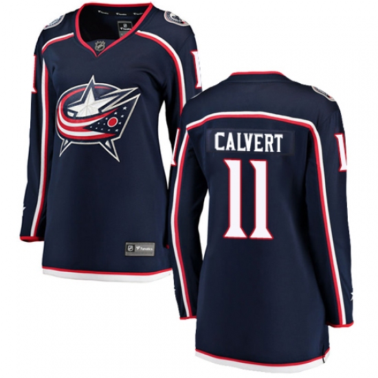 Women's Columbus Blue Jackets #11 Matt Calvert Fanatics Branded Navy Blue Home Breakaway NHL Jersey - Ujersey