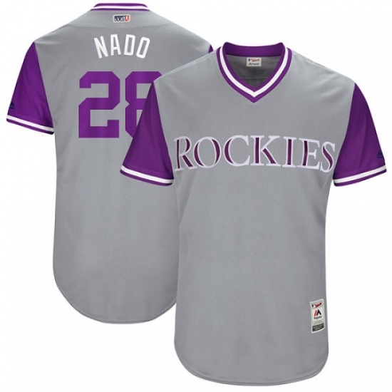 Men's Majestic Colorado Rockies #28 Nolan Arenado 