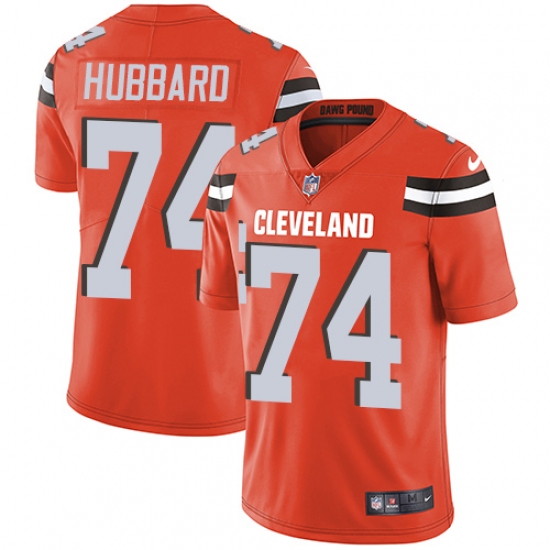Men's Nike Cleveland Browns #74 Chris Hubbard Orange Alternate Vapor Untouchable Limited Player NFL Jersey - Ujersey