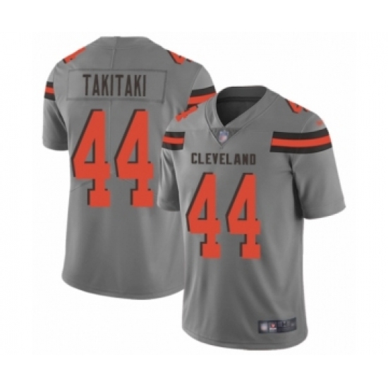 Men's Cleveland Browns #44 Sione Takitaki Limited Gray Inverted Legend Football Jersey - Ujersey