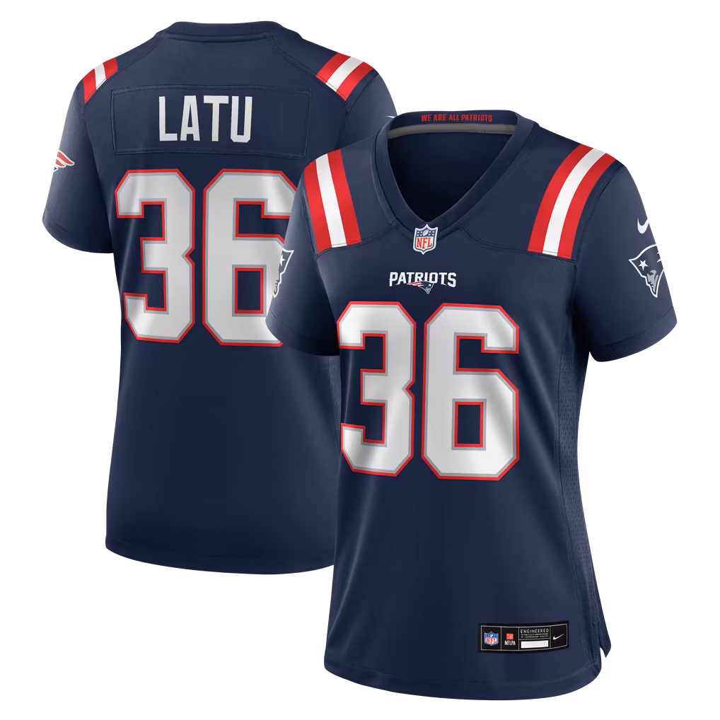 Women's New England Patriots Cameron Latu Nike Navy Team Game Jersey