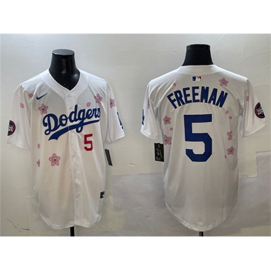 Men's Los Angeles Dodgers #5 Freddie Freeman White 2025 Tokyo Series Limited Stitched Baseball Jersey - Ujersey