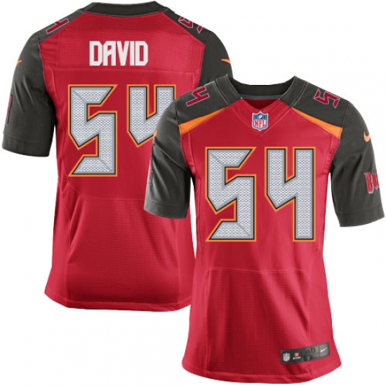 Men's Nike Tampa Bay Buccaneers #54 Lavonte David Elite Red Team Color NFL Jersey - Ujersey