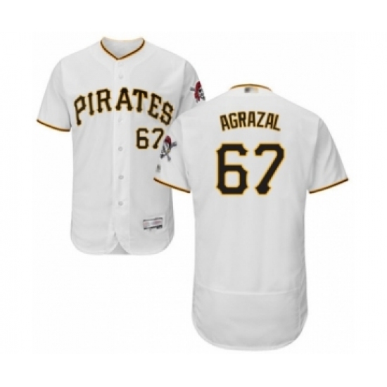 Men's Pittsburgh Pirates #67 Dario Agrazal White Home Flex Base Authentic Collection Baseball Player Jersey - Ujersey