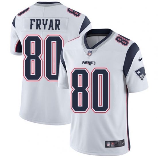 Men's Nike New England Patriots #80 Irving Fryar White Vapor Untouchable Limited Player NFL Jersey - Ujersey