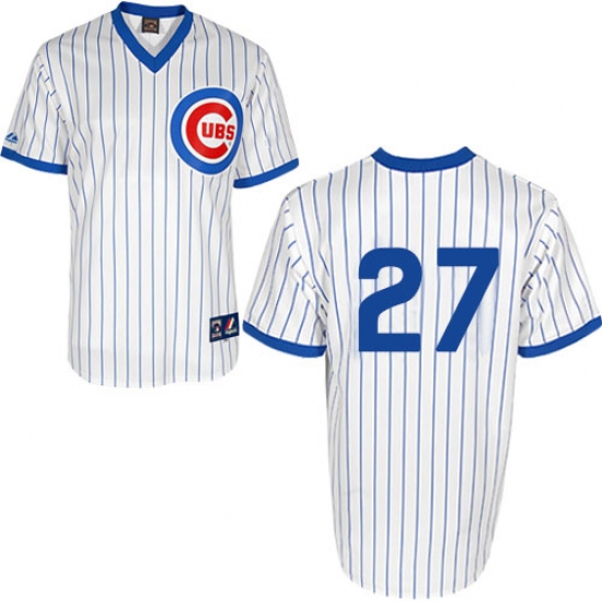 Men's Majestic Chicago Cubs #27 Addison Russell Authentic White 1988 Turn Back The Clock Cool Base MLB Jersey - Ujersey