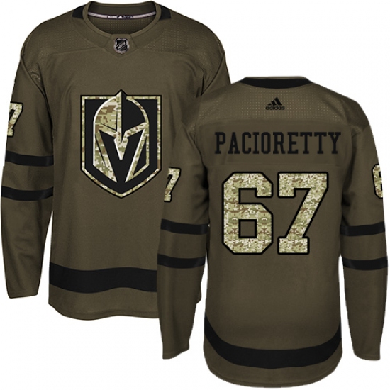 Men's Adidas Vegas Golden Knights #67 Max Pacioretty Authentic Green Salute to Service NHL Jersey - Ujersey