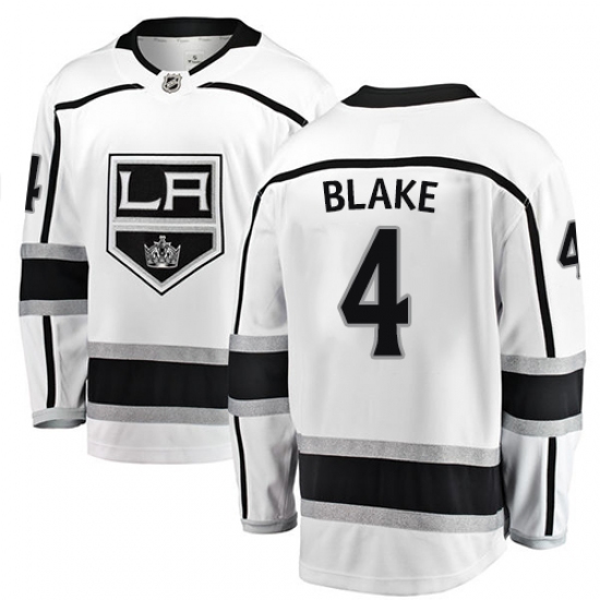 Youth Los Angeles Kings #4 Rob Blake Authentic White Away Fanatics Branded Breakaway NHL Jersey - Ujersey