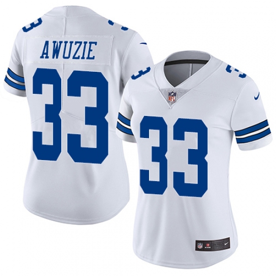 Women's Nike Dallas Cowboys #33 Chidobe Awuzie White Vapor Untouchable Limited Player NFL Jersey - Ujersey