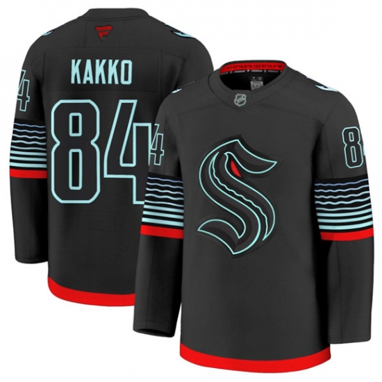 Men's Seattle Kraken #84 Kaapo Kakko Black Alternate Stitched Hockey Jersey - Ujersey