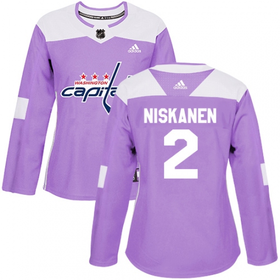 Women's Adidas Washington Capitals #2 Matt Niskanen Authentic Purple Fights Cancer Practice NHL Jersey - Ujersey