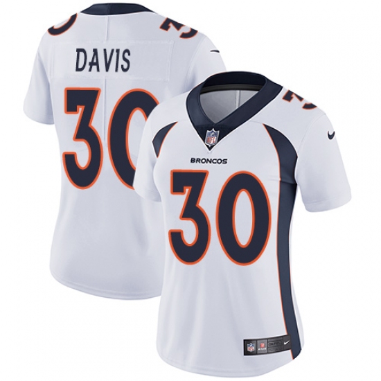 Women's Nike Denver Broncos #30 Terrell Davis White Vapor Untouchable Limited Player NFL Jersey - Ujersey