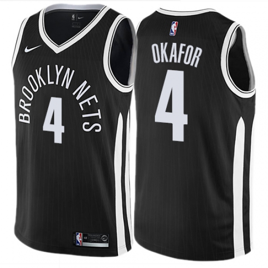 Youth Nike Brooklyn Nets #4 Jahlil Okafor Swingman Black NBA Jersey - City Edition - Ujersey