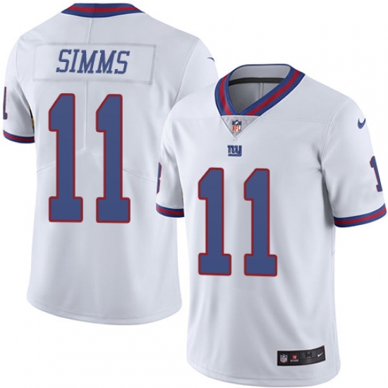 Men's Nike New York Giants #11 Phil Simms Limited White Rush Vapor Untouchable NFL Jersey - Ujersey