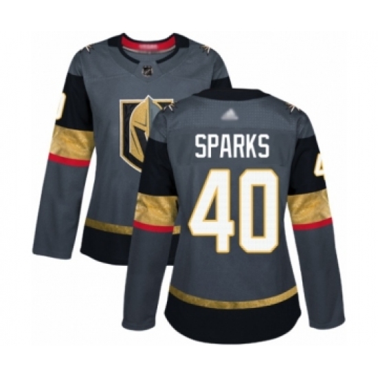 Women's Vegas Golden Knights #40 Garret Sparks Authentic Gray Home Hockey Jersey - Ujersey