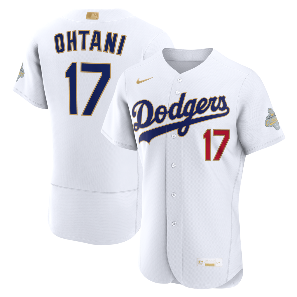 Men's Los Angeles Dodgers Shohei Ohtani Nike White 2026 Gold Collection Authentic Jersey - U-jersey