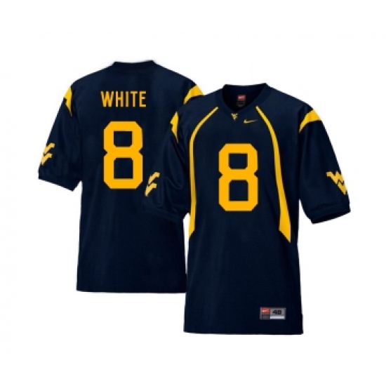 West Virginia Mountaineers 8 Kyzir White Navy College Football Jersey - Ujersey