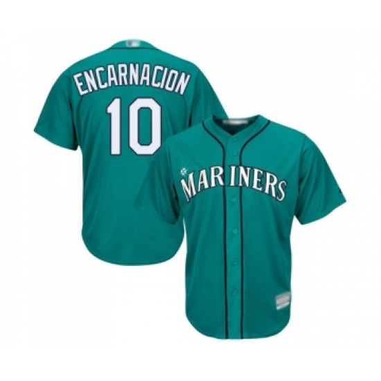 Men's Seattle Mariners #10 Edwin Encarnacion Replica Teal Green Alternate Cool Base Baseball Jersey - Ujersey