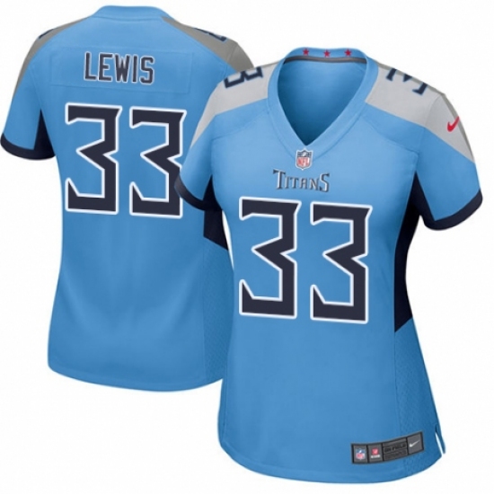 Women's Nike Tennessee Titans #33 Dion Lewis Game Light Blue Alternate NFL Jersey - Ujersey