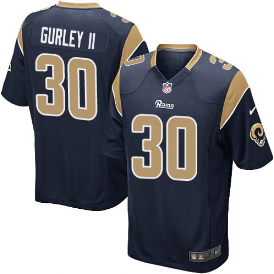 Men's Nike Los Angeles Rams #30 Todd Gurley Game Navy Blue Team Color NFL Jersey - Ujersey