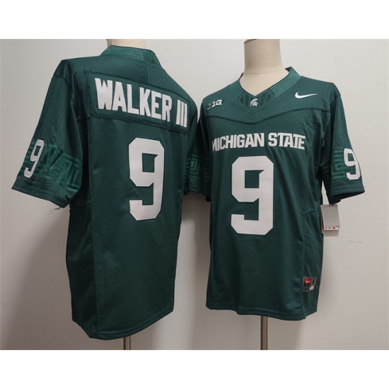 Men's Michigan State Spartans Green #9 WALKER III Green F.U.S.E. Stitched Jersey - Ujersey