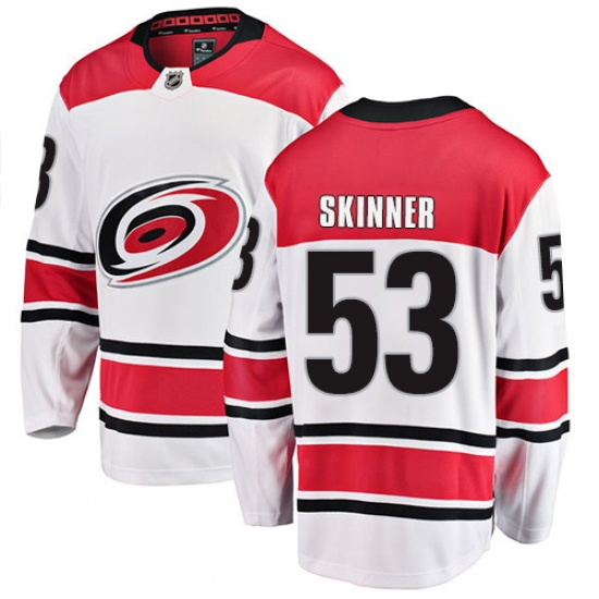 Youth Carolina Hurricanes #53 Jeff Skinner Fanatics Branded White Away Breakaway NHL Jersey - Ujersey