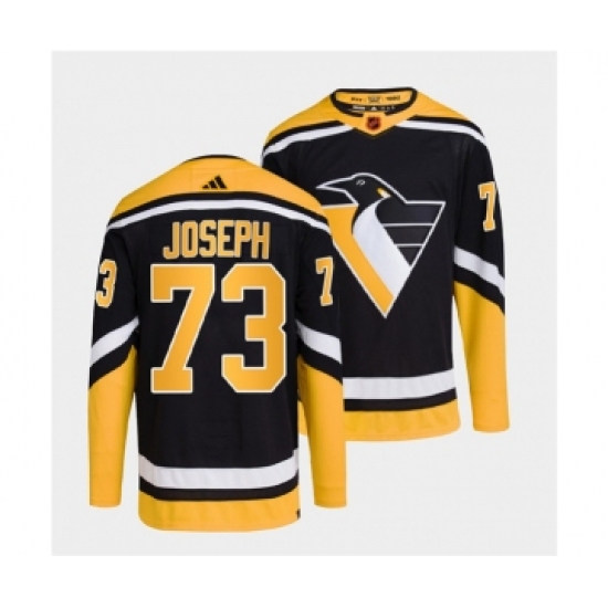 Men's Pittsburgh Penguins #73 Pierre-Olivier Joseph Black 2022 Reverse Retro Stitched Jersey - Ujersey