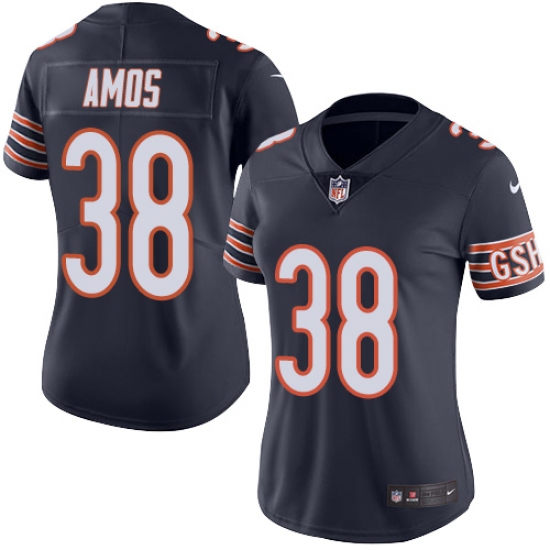 Women's Nike Chicago Bears #38 Adrian Amos Navy Blue Team Color Vapor Untouchable Limited Player NFL Jersey - Ujersey