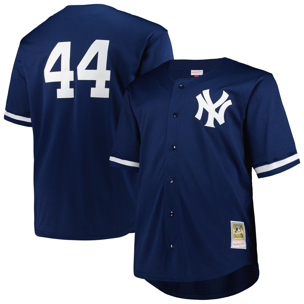 Men's New York Yankees Reggie Jackson Mitchell & Ness Navy Big & Tall Cooperstown Mesh Batting Practice Jersey - Ujersey