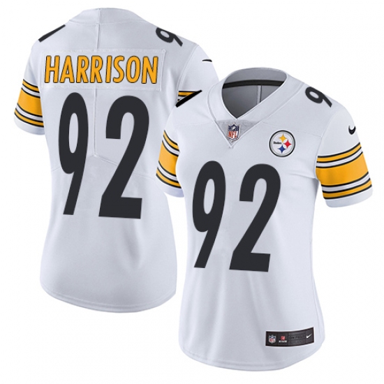 Women's Nike Pittsburgh Steelers #92 James Harrison White Vapor Untouchable Limited Player NFL Jersey - Ujersey