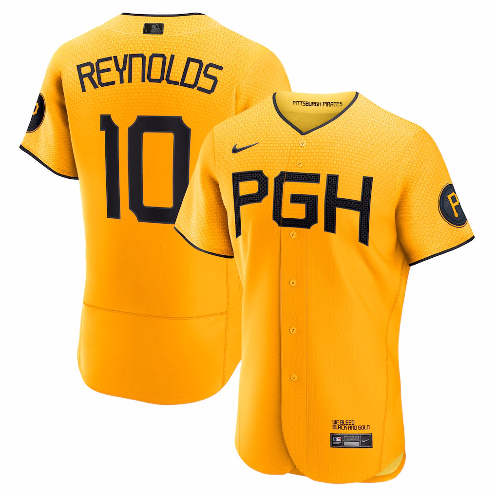 Men's Pittsburgh Pirates Bryan Reynolds Nike Gold City Connect Authentic Player Jersey - Ujersey