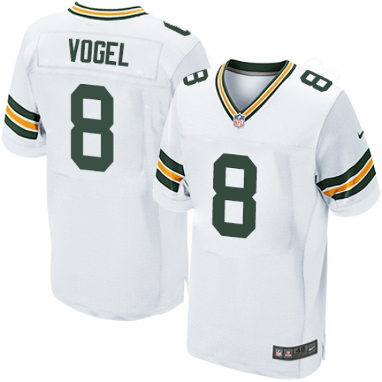 Men's Nike Green Bay Packers #8 Justin Vogel Elite White NFL Jersey - Ujersey