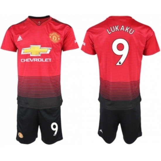 Manchester United #9 Lukaku Red Home Soccer Club Jersey