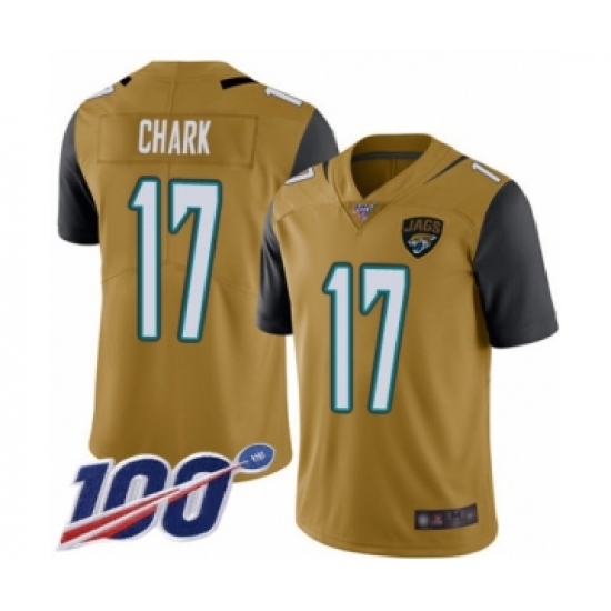 Men's Jacksonville Jaguars #17 DJ Chark Limited Gold Rush Vapor Untouchable 100th Season Football Jersey - Ujersey