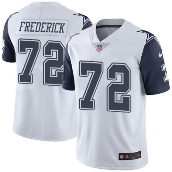Youth Nike Dallas Cowboys #72 Travis Frederick Limited White Rush Vapor Untouchable NFL Jersey - Ujersey