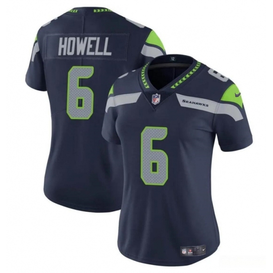 Women's Seattle Seahawks #6 Sam Howell Navy Vapor Limited Football Stitched Jersey - Ujersey