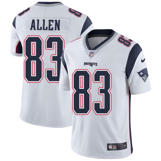 Men's Nike New England Patriots #83 Dwayne Allen White Vapor Untouchable Limited Player NFL Jersey - Ujersey
